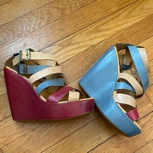 Kork-Ease Colorful Strappy Wedge Sandals